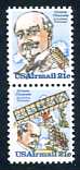 Octave Chanute - "Pioneers of Aviation" issue Mint Stamp Pair Discounted 2nd Quality